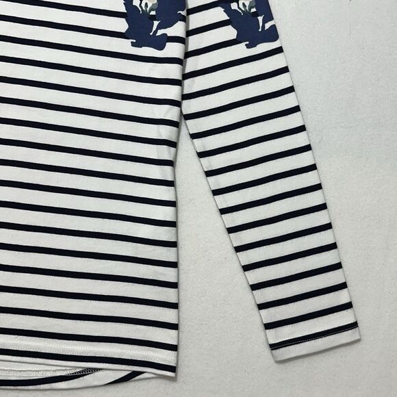 Joules Women's 4 Harbor Print Long Sleeve White Navy Blue Floral T Shirt - Picture 6 of 13